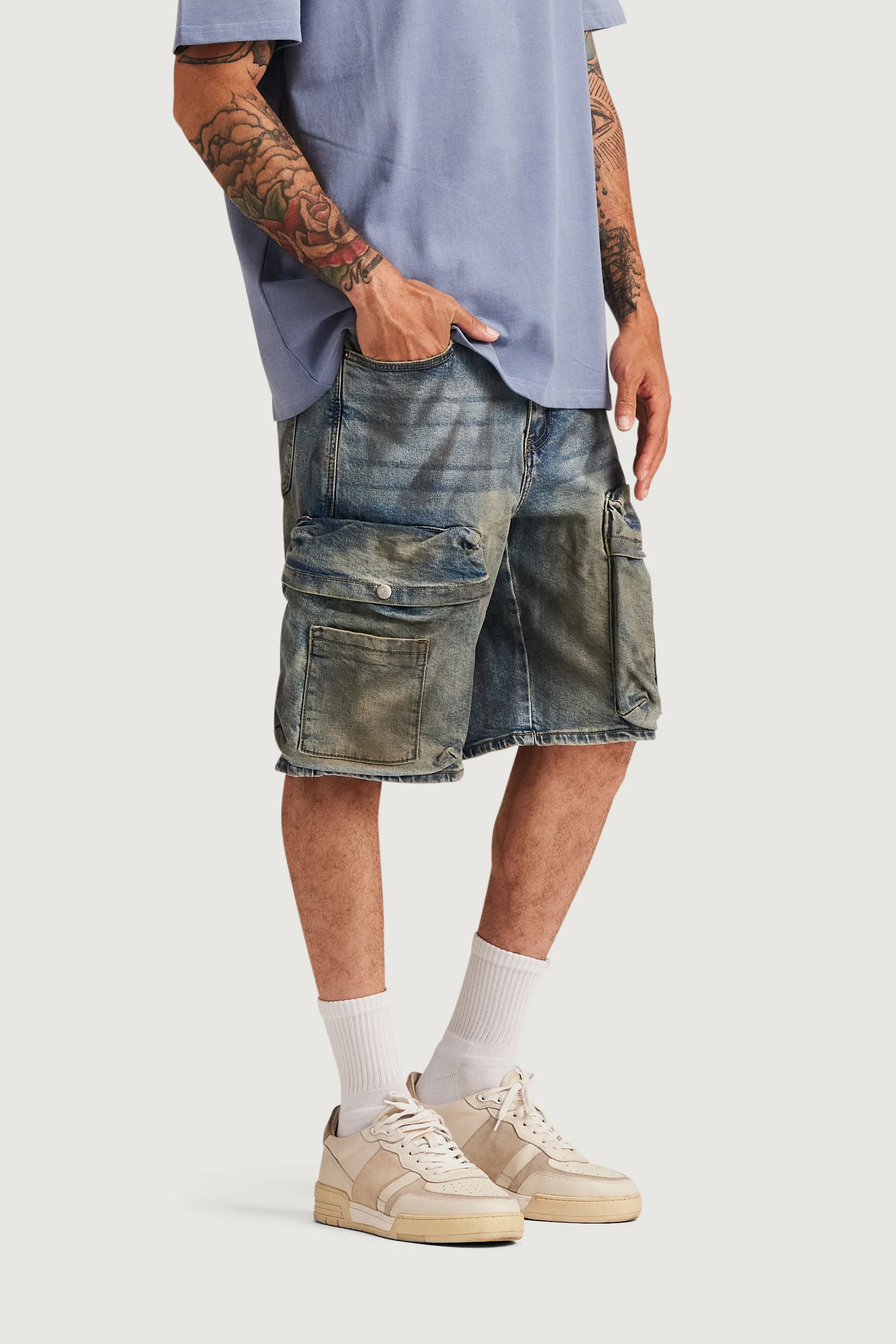 Kane Cargo Denim Shorts - Image 4